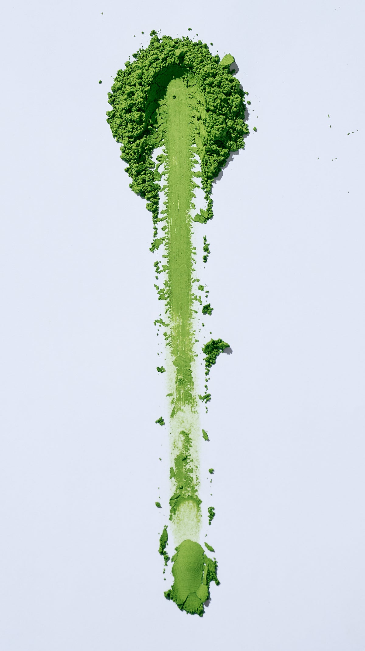 A single line of MUKU matcha powder