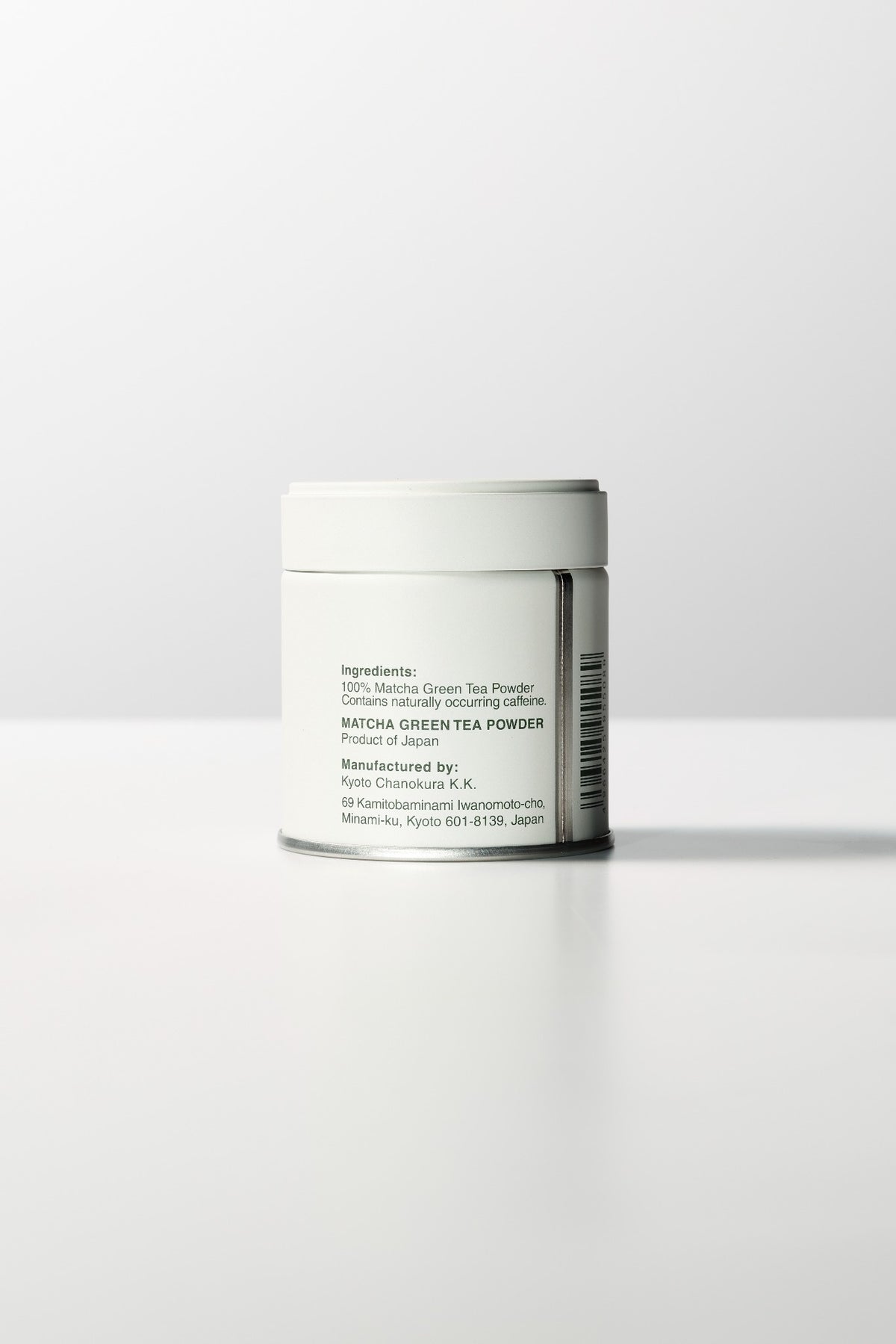 MUKU Oat Milk Reserve 30g tin, back view with ingredient label