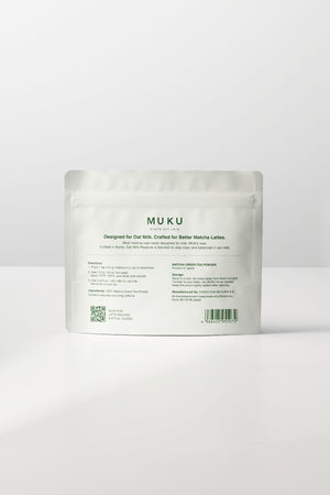 MUKU Oat Milk Reserve 60g pouch, back view with label